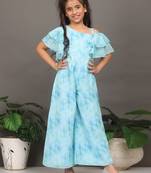 Ethnovog Ready To Wear Kids Girls Multicolored Digital Printed Georgette Jumpsuit