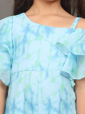 Ethnovog Ready To Wear Kids Girls Multicolored Digital Printed Georgette Jumpsuit 5