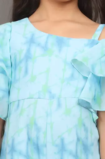 Ethnovog Ready To Wear Kids Girls Multicolored Digital Printed Georgette Jumpsuit