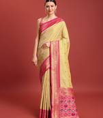 Beige Patola Pallu Tissue Silk Blend Saree