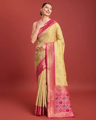 Beige Patola Pallu Tissue silk blend Saree 2