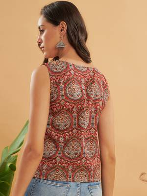 MAROON MUGHAL KALAMKARI W/U TOP 3