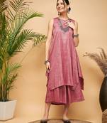 Wine lurex short pallazo kurta set