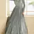 Grey embroidered viscose jacquard semi stitched anarkali suit