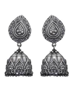 Classic oxidised grey earring set for women and girls 3