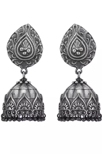 Classic oxidised grey earring set for women and girls