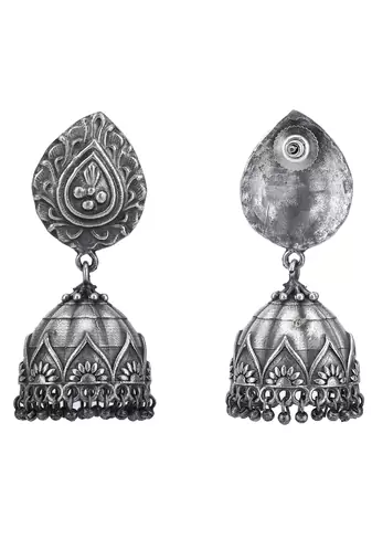 Classic oxidised grey earring set for women and girls