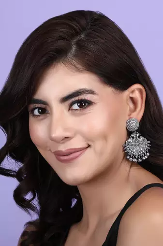 Classic oxidised grey earring set for women and girls