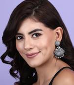 Classic oxidised grey earring set for women and girls