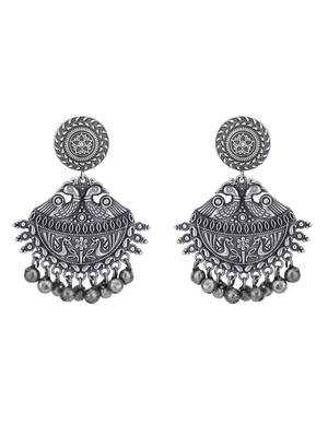 Classic oxidised grey earring set for women and girls 3