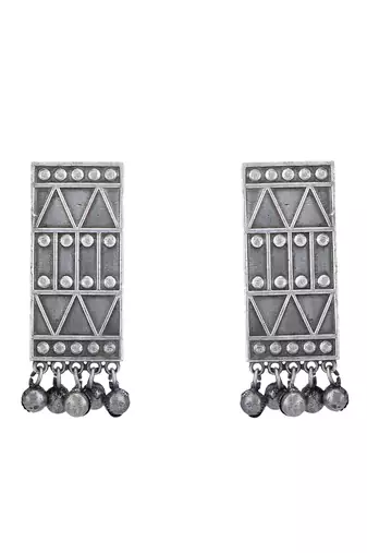 Classic oxidised grey necklace set for women and girls
