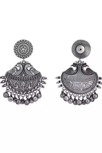 Classic oxidised grey earring set for women and girls