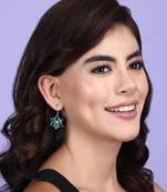 Elegant oxidised blue earring set for women and girls