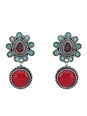 Elegant oxidised red necklace set for women and girls 5