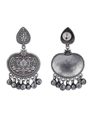 Elegant oxidised grey earring set for women and girls 4