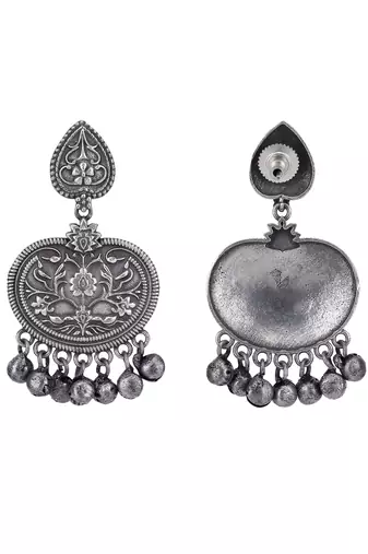 Elegant oxidised grey earring set for women and girls