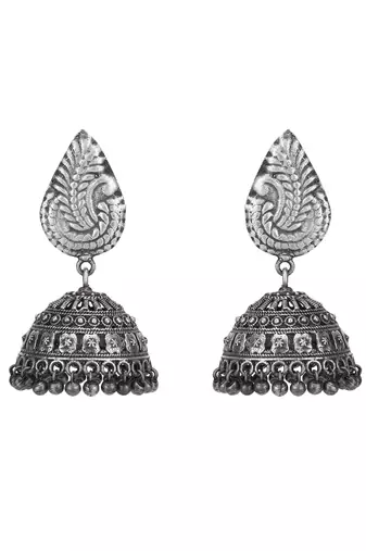 Classic oxidised grey earring set for women and girls