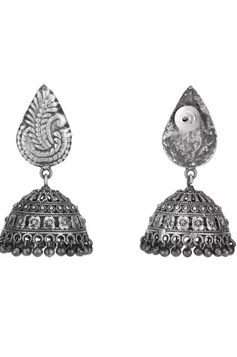 Classic oxidised grey earring set for women and girls