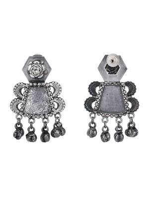 Classic oxidised grey earring set for women and girls 3