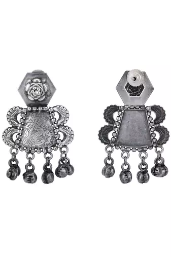 Classic oxidised grey earring set for women and girls