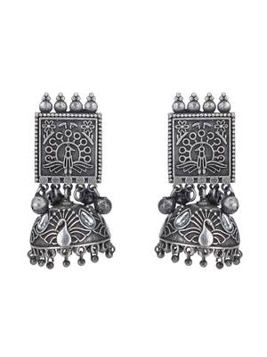 Classic oxidised grey necklace set for women and girls 5