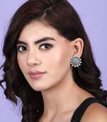 Classic oxidised grey earring set for women and girls