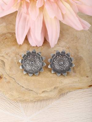Classic oxidised grey earring set for women and girls 2