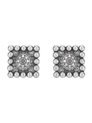 Classic oxidised grey necklace set for women and girls 5