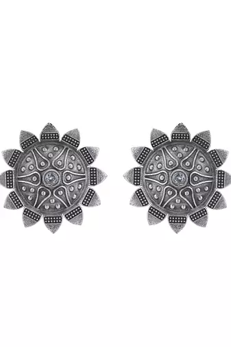 Classic oxidised grey earring set for women and girls
