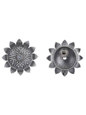 Classic oxidised grey earring set for women and girls 4