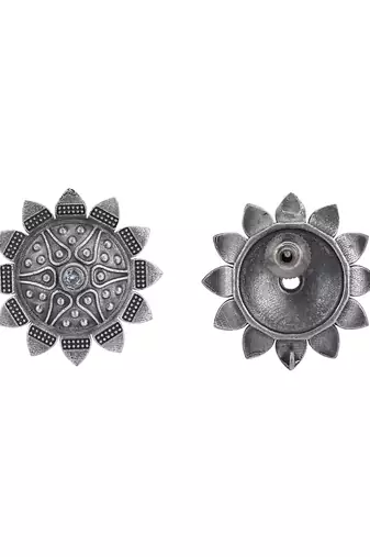 Classic oxidised grey earring set for women and girls