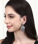 Classic oxidised grey earring set for women and girls