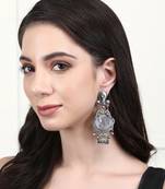 Classic oxidised grey earring set for women and girls