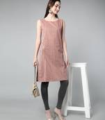 Anushil stylish and comfortable cotton kurti for women's and girls - allover printed roundneck sleeveless