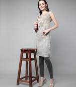 Anushil stylish and comfortable cotton kurti for women's and girls - allover printed roundneck sleeveless