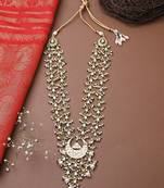 Long Multicolour 2 Layered Necklace Set With Earrings