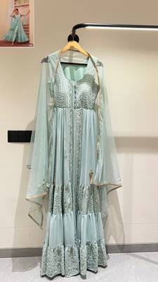Fascinating Firozi Beautifully Crafted with Embroidered traditional Indian clothing with Western styles 7