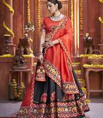 black Gamthi work Navratri Special lehenga choli with traditional dupatta for this navratri