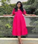 Cotton summer dress Schiffli maxi dress for women