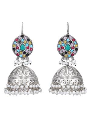 Elegant oxidised multi colour earring set 3