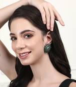 Classic oxidised green earring set for women and girls