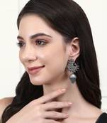 Classic oxidised grey earring set for women and girls