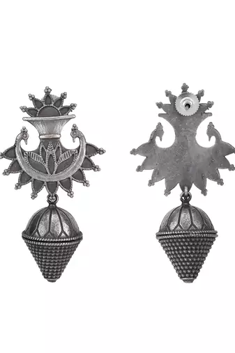 Classic oxidised grey earring set for women and girls