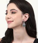 Classic oxidised grey earring set for women and girls