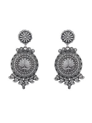 Classic oxidised grey earring set for women and girls 3