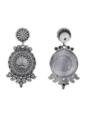 Classic oxidised grey earring set for women and girls 4