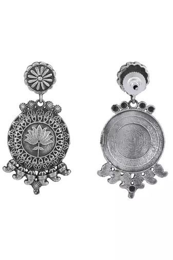 Classic oxidised grey earring set for women and girls
