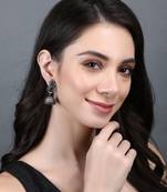 Classic oxidised grey earring set for women and girls