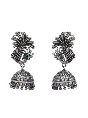 Classic oxidised grey earring set for women and girls 3