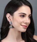 Classic oxidised grey earring set for women and girls